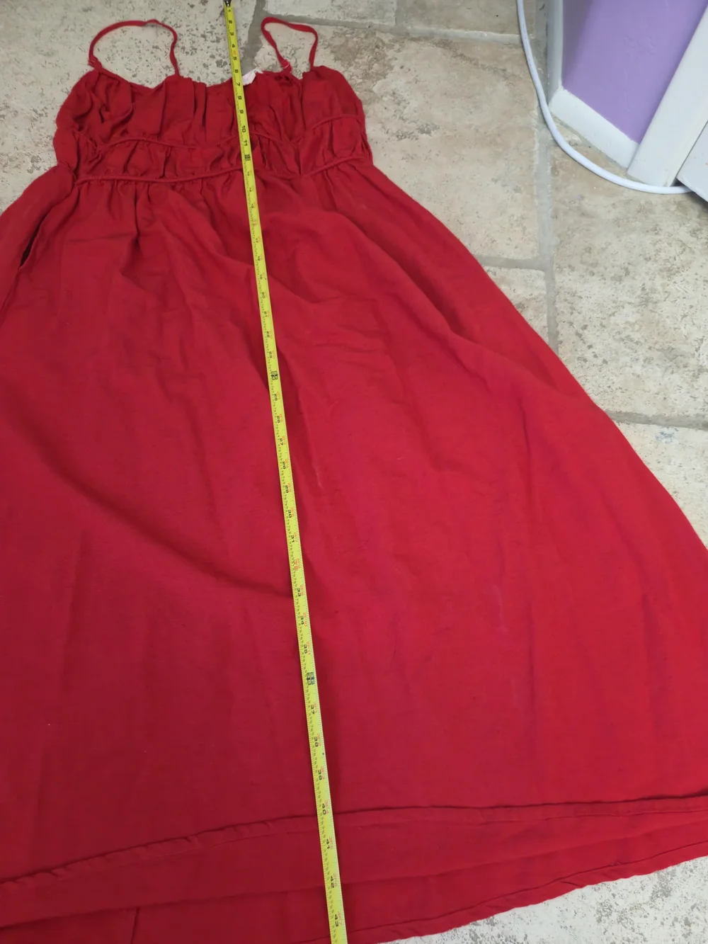 Red Sleeveless Elastic-Waist Women's Dress